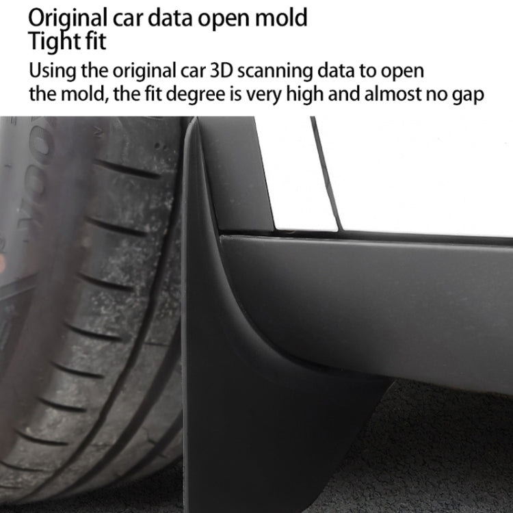 4pcs /Set Splash Guards Matte Fender No Drilling Required Upgraded PP Material, For Tesla Model Y, For Tesla Model 3