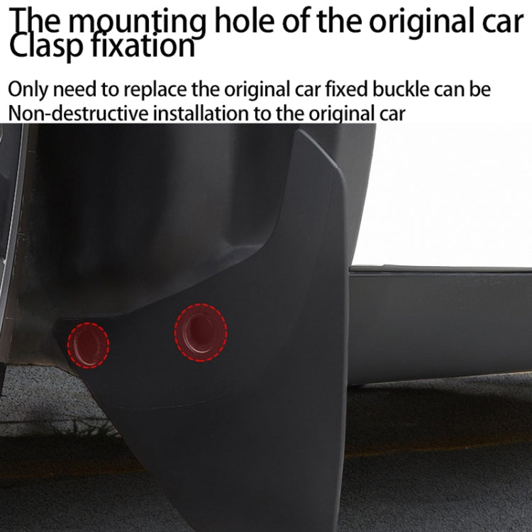 4pcs /Set Splash Guards Matte Fender No Drilling Required Upgraded PP Material, For Tesla Model Y, For Tesla Model 3