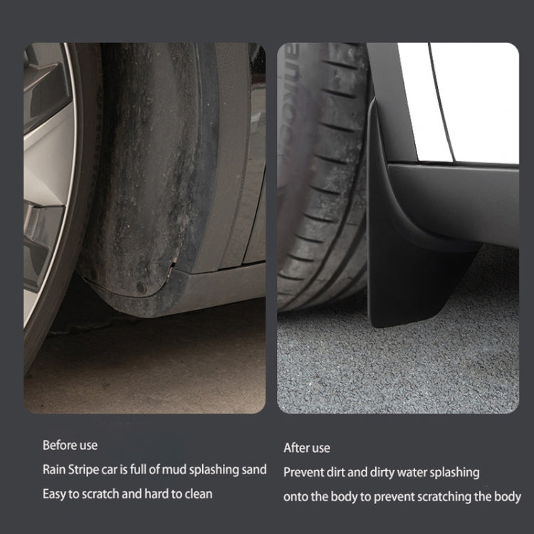 4pcs /Set Splash Guards Matte Fender No Drilling Required Upgraded PP Material, For Tesla Model Y, For Tesla Model 3