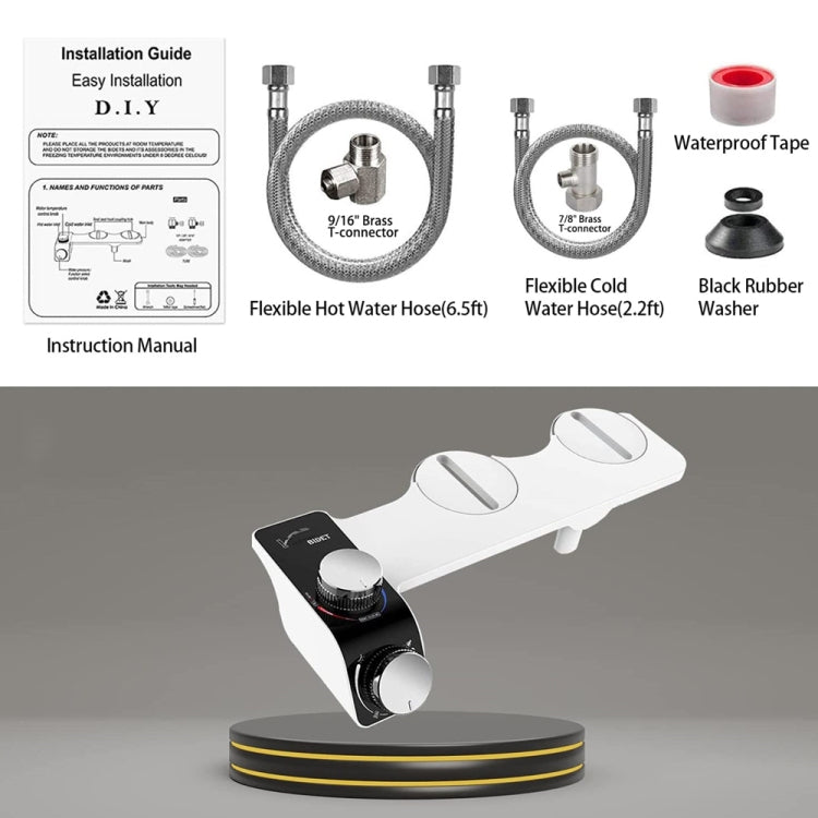 Bidet Toilet Seat Attachment With Hot & Cold Double Nozzle Personal Hygiene