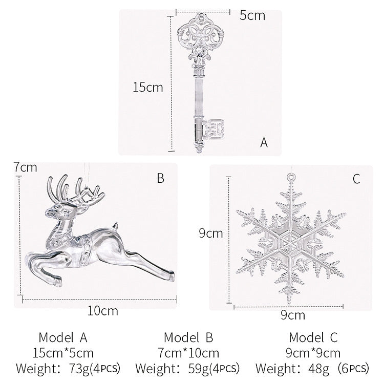 Christmas Acrylic Transparent Pendants Christmas Tree Decorations