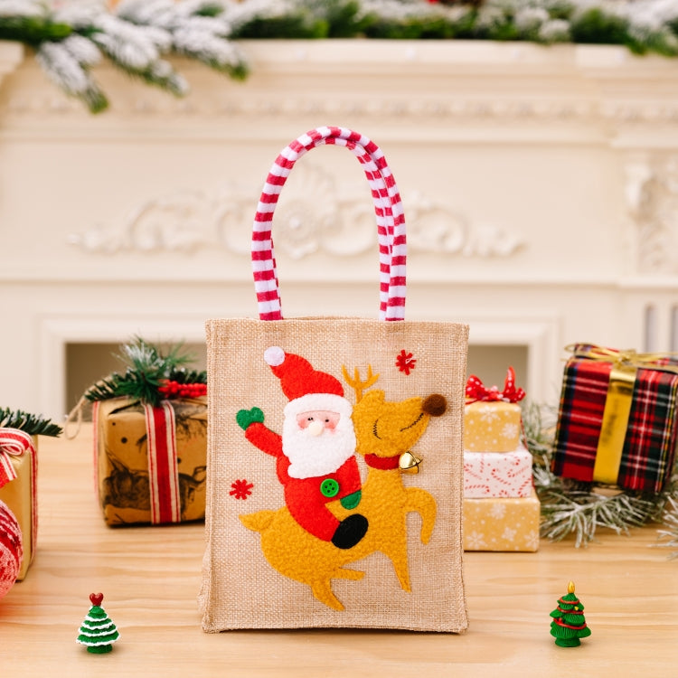 Christmas Decoration Riding Deer Tote Bag Kids Candy Cartoon Gift Bag