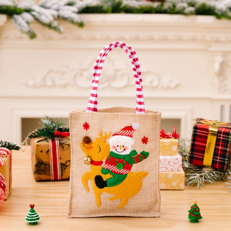 Christmas Decoration Riding Deer Tote Bag Kids Candy Cartoon Gift Bag