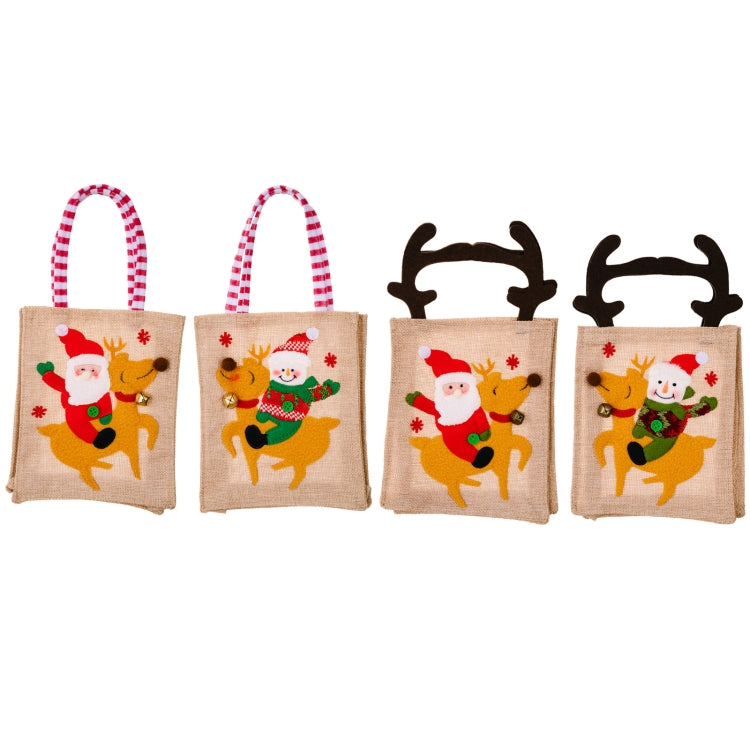 Christmas Decoration Riding Deer Tote Bag Kids Candy Cartoon Gift Bag