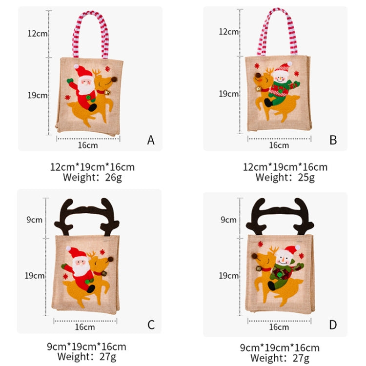 Christmas Decoration Riding Deer Tote Bag Kids Candy Cartoon Gift Bag