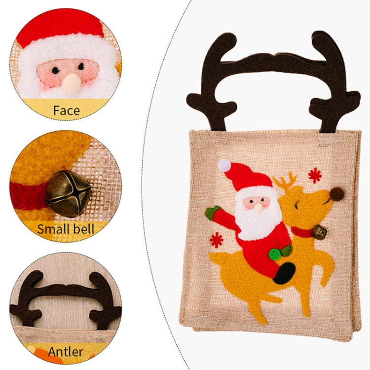 Christmas Decoration Riding Deer Tote Bag Kids Candy Cartoon Gift Bag