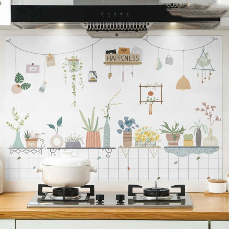 90x30cm Small Kitchen Stove Tile Oil Smoke Stickers  Waterproof And Anti Oil Stain Cartoon Wallpaper