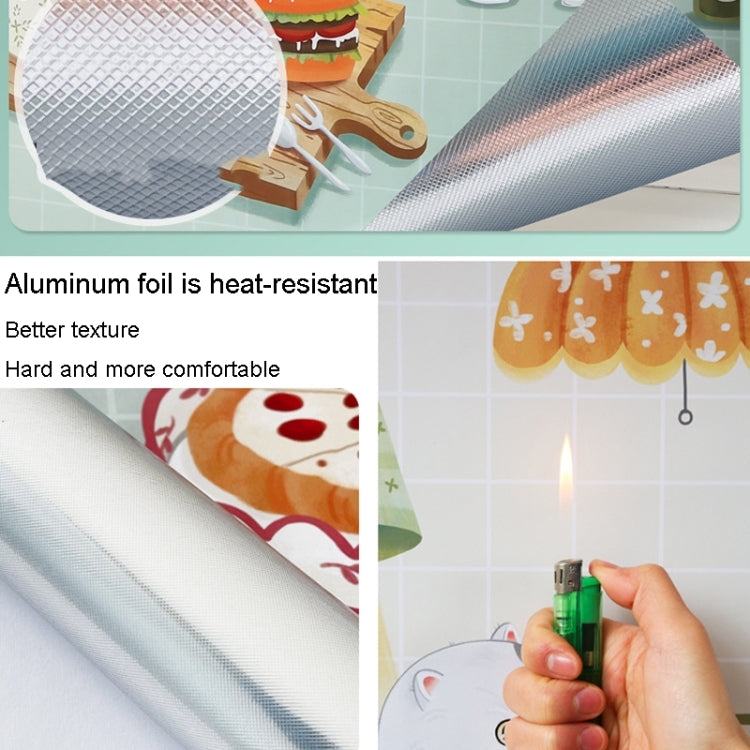 90x30cm Small Kitchen Stove Tile Oil Smoke Stickers  Waterproof And Anti Oil Stain Cartoon Wallpaper
