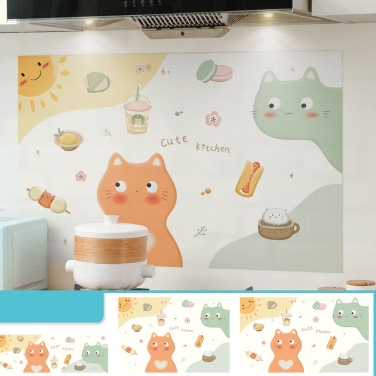 90x30cm Small Kitchen Stove Tile Oil Smoke Stickers  Waterproof And Anti Oil Stain Cartoon Wallpaper