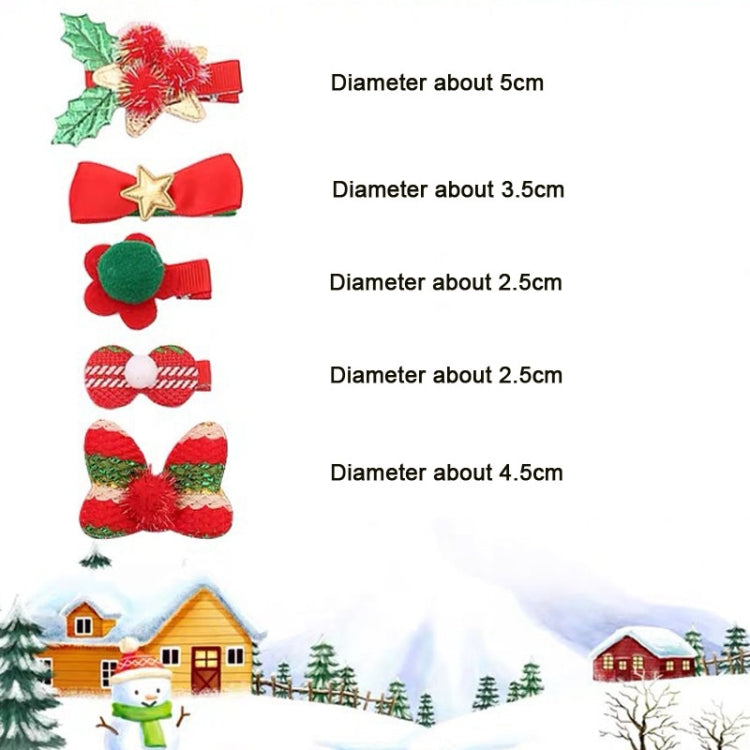 5pcs /Set Christmas Hairpin Set Snowman Bow Duckbill Clip Children Cute Hair Accessories