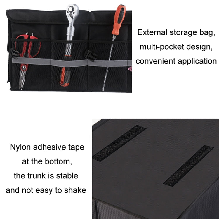Car Trunk Storage Box Oxford Cloth Folding Organizer With Reflective Strips
