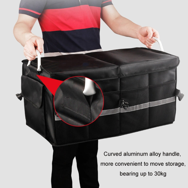 Car Trunk Storage Box Oxford Cloth Folding Organizer With Reflective Strips