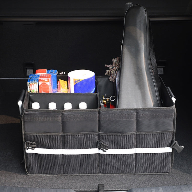 Car Trunk Storage Box Oxford Cloth Folding Organizer With Reflective Strips