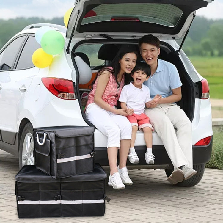 Car Trunk Storage Box Oxford Cloth Folding Organizer With Reflective Strips