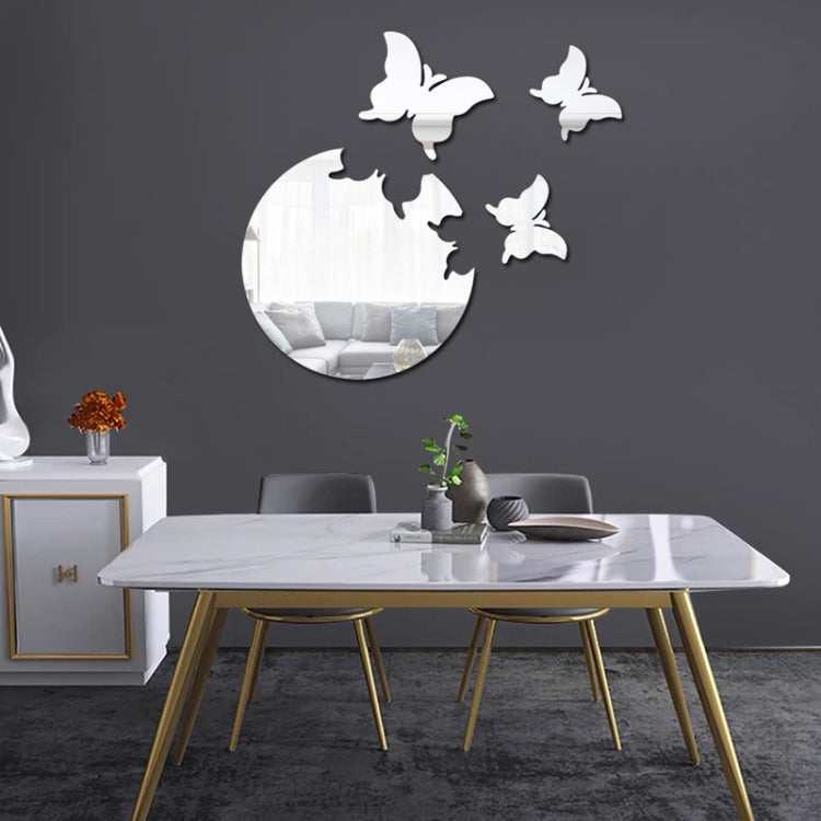 4pcs /Set DIY Acrylic Butterfly Mirror Waterproof Wall Stickers Dining Room Bedroom Decoration