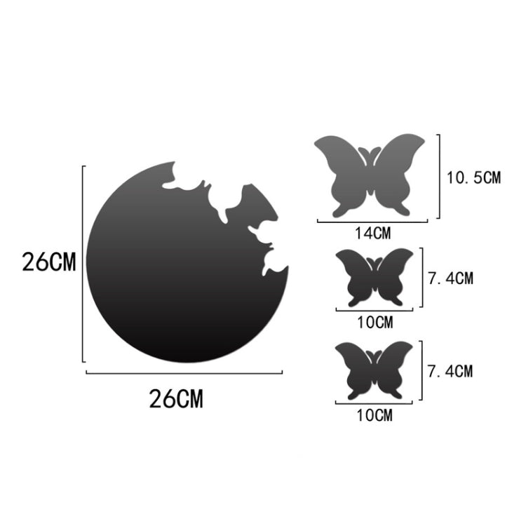 4pcs /Set DIY Acrylic Butterfly Mirror Waterproof Wall Stickers Dining Room Bedroom Decoration