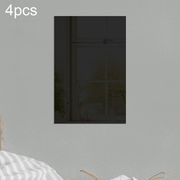 4-Piece Self-Adhesive Acrylic Mirror Wall Stickers in Right Angle Design