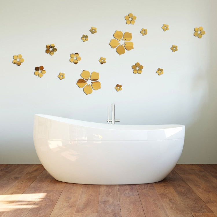 18pcs /Set Acrylic Cherry Blossom Mirror Wall Sticker Living Room Bedroom Background Wall Decoration