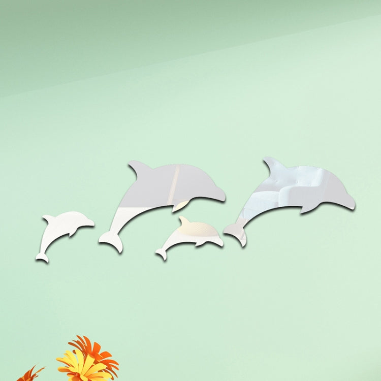 4pcs /Set Acrylic Dolphin Stereo Wall Stickers Home Wall Decoration