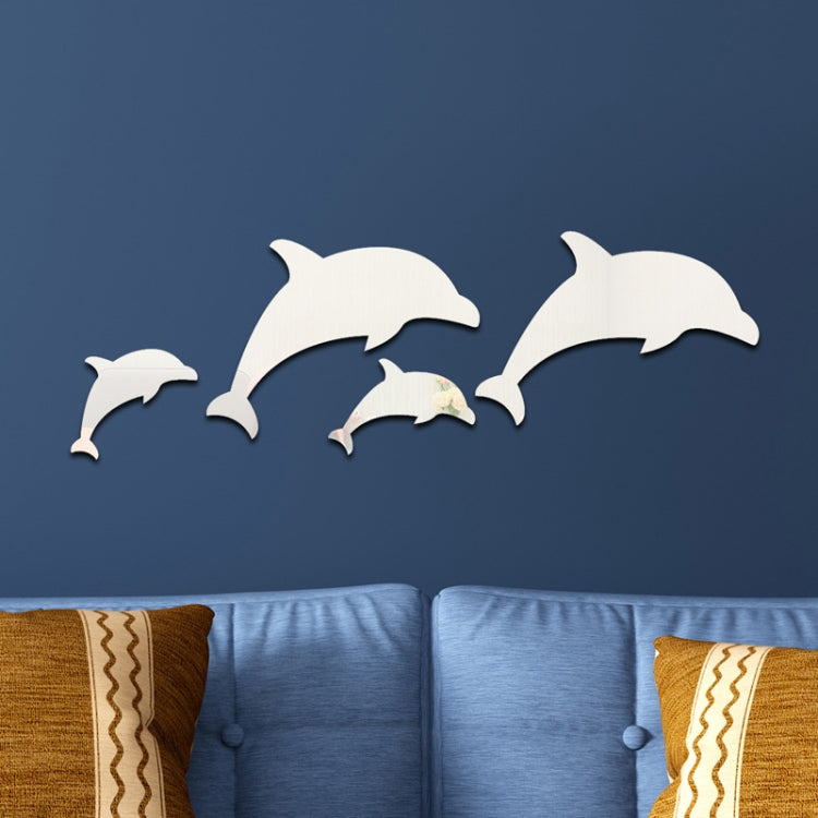 4pcs /Set Acrylic Dolphin Stereo Wall Stickers Home Wall Decoration