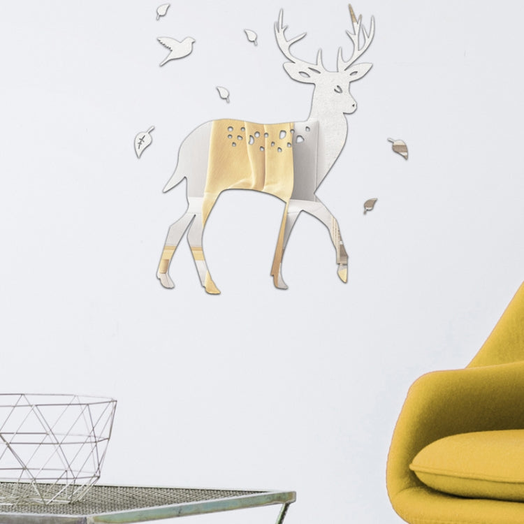 8pcs /Set Acrylic Deer Mirror Wall Stickers Home Background Decoration