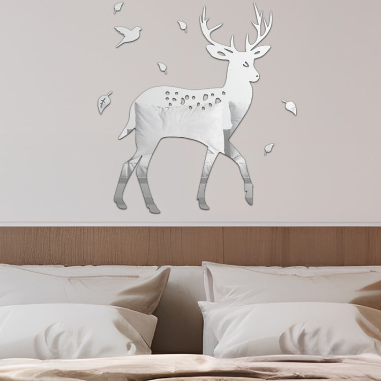 8pcs /Set Acrylic Deer Mirror Wall Stickers Home Background Decoration