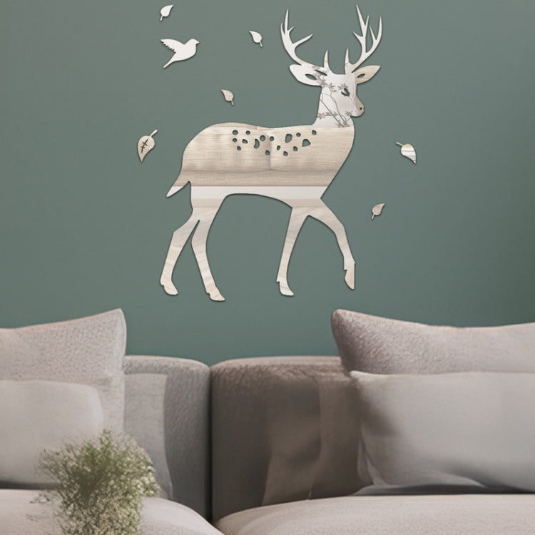 8pcs /Set Acrylic Deer Mirror Wall Stickers Home Background Decoration
