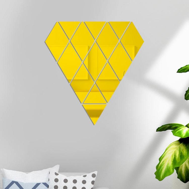 14pcs /Set Acrylic Diamond Mirror Stereo Wall Stickers Home Background Wall Decoration