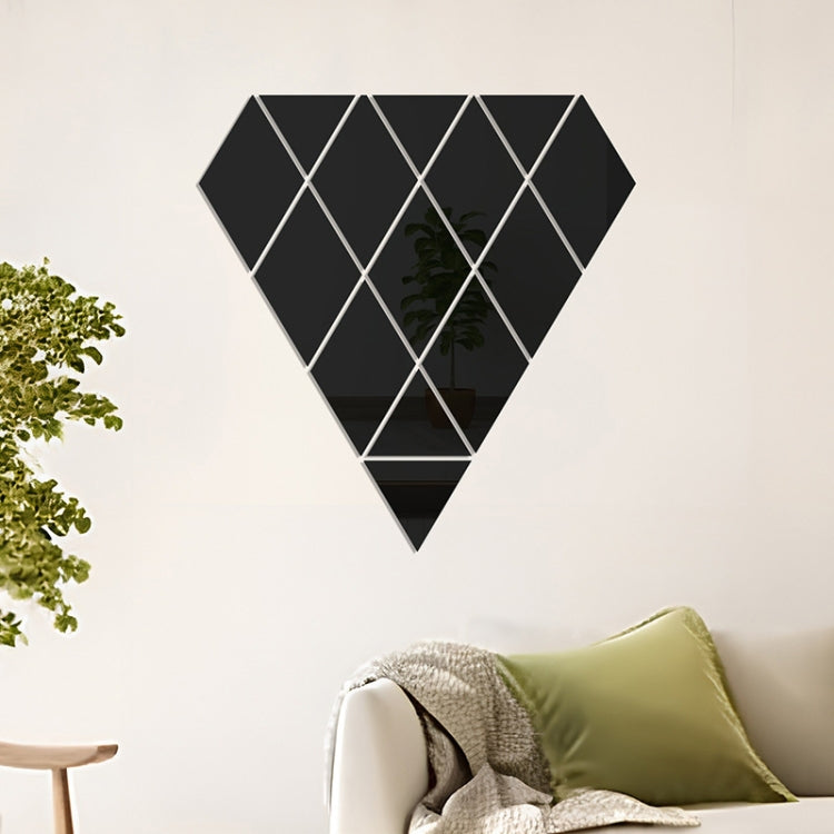 14pcs /Set Acrylic Diamond Mirror Stereo Wall Stickers Home Background Wall Decoration
