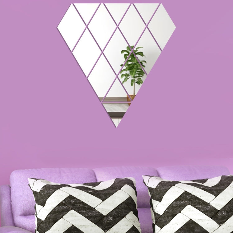 14pcs /Set Acrylic Diamond Mirror Stereo Wall Stickers Home Background Wall Decoration