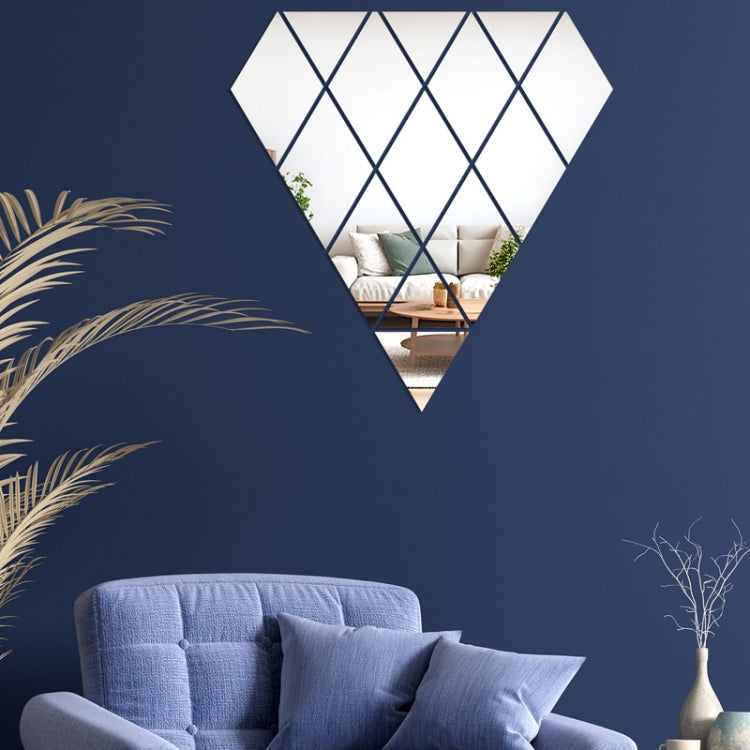 14pcs /Set Acrylic Diamond Mirror Stereo Wall Stickers Home Background Wall Decoration