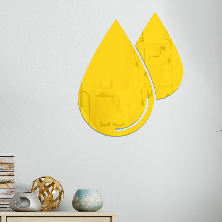 2pcs /Set Acrylic Water Drops Mirror Stereo Wall Stickers Living Room Bedroom Decorative Stickers Soft Mirror