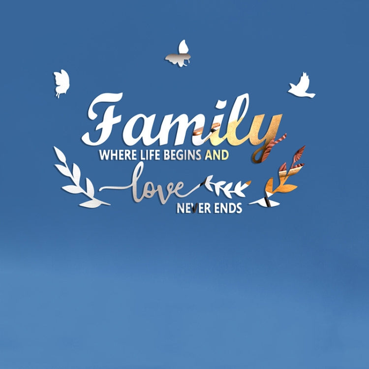 Acrylic Family Love 3D Mirror Wall Decals - Self-Adhesive Home Decor