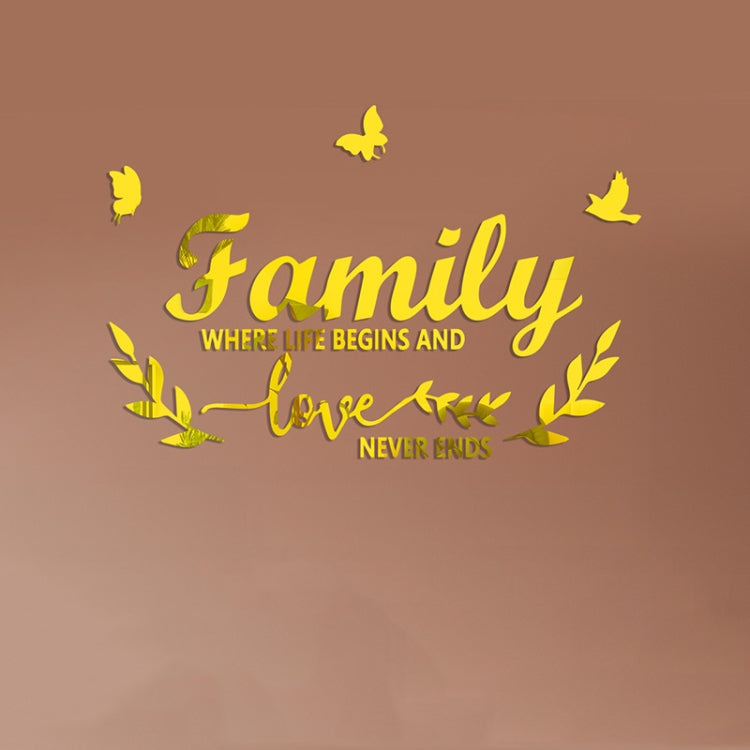 Acrylic Family Love 3D Mirror Wall Decals - Self-Adhesive Home Decor