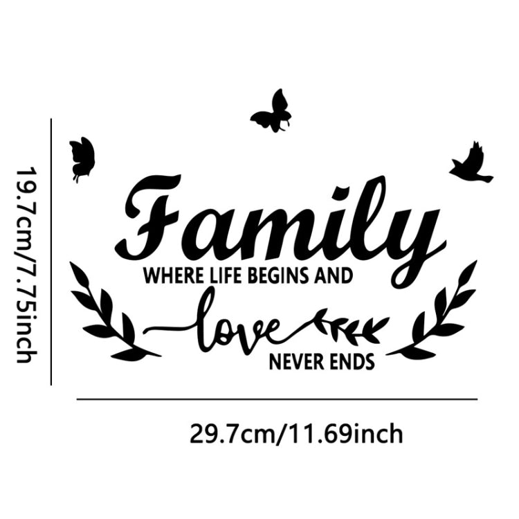 Acrylic Family Love 3D Mirror Wall Decals - Self-Adhesive Home Decor