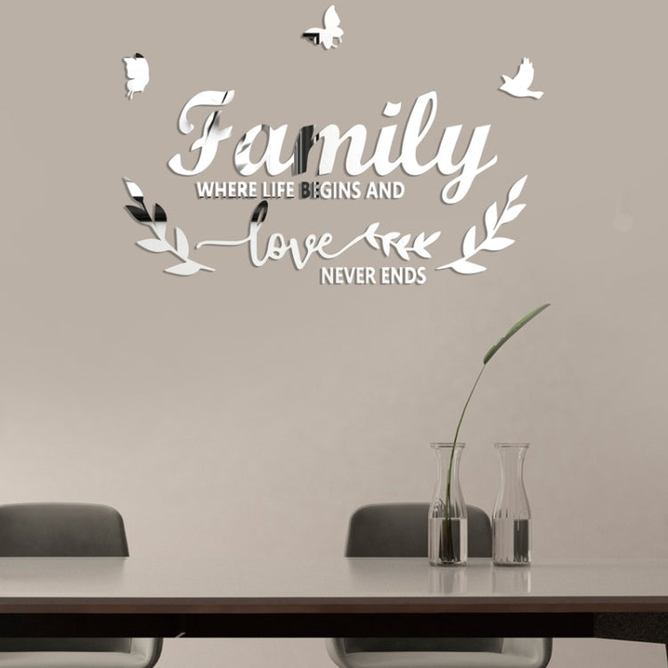 Acrylic Family Love 3D Mirror Wall Decals - Self-Adhesive Home Decor