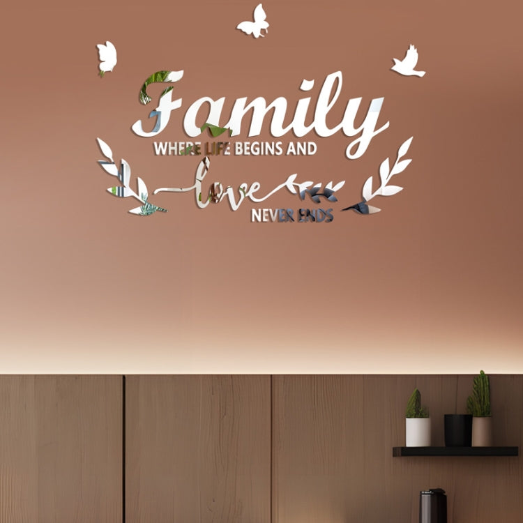 Acrylic Family Love 3D Mirror Wall Decals - Self-Adhesive Home Decor