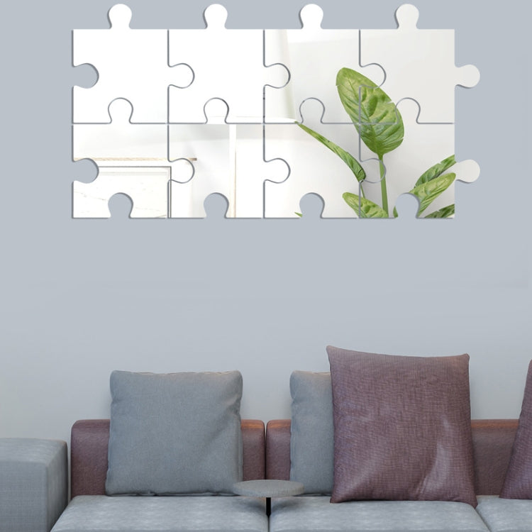 8pcs /Set Acrylic Square Puzzle Mirror Wall Sticker Home Decoration Soft Mirror