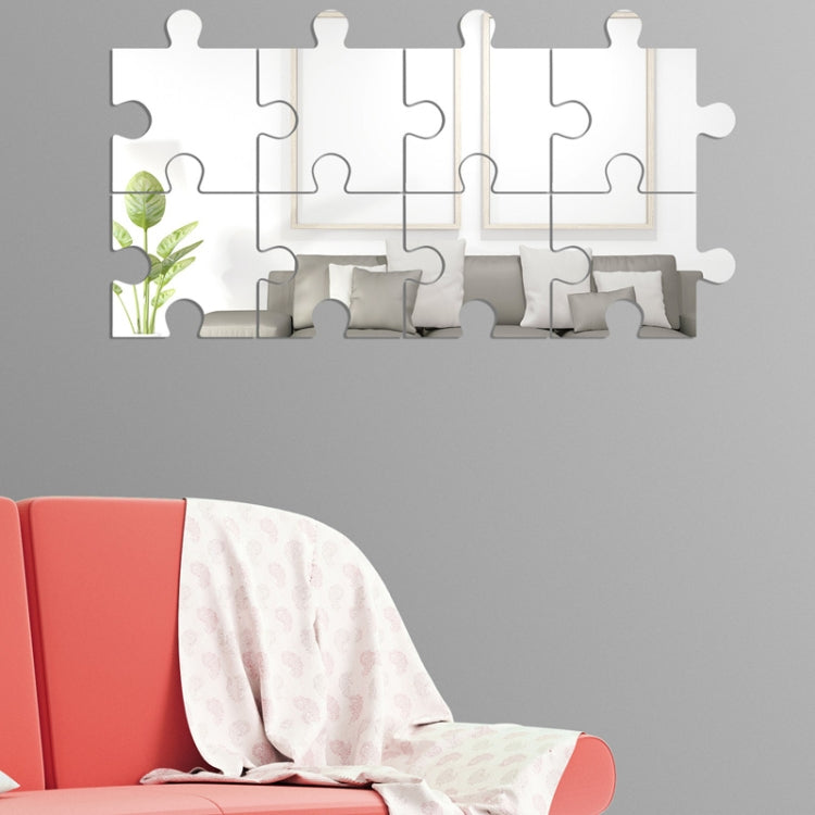 8pcs /Set Acrylic Square Puzzle Mirror Wall Sticker Home Decoration Soft Mirror