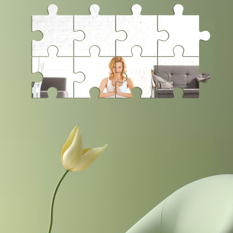 8pcs /Set Acrylic Square Puzzle Mirror Wall Sticker Home Decoration Soft Mirror