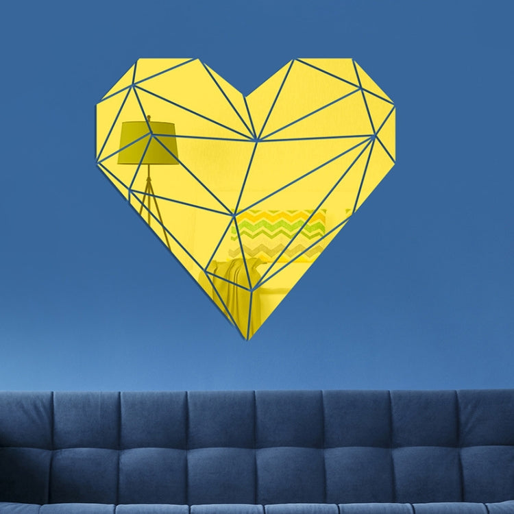 27pcs /Set Acrylic Heart Shaped Mirror Wall Stickers Home Decoration Soft Mirror