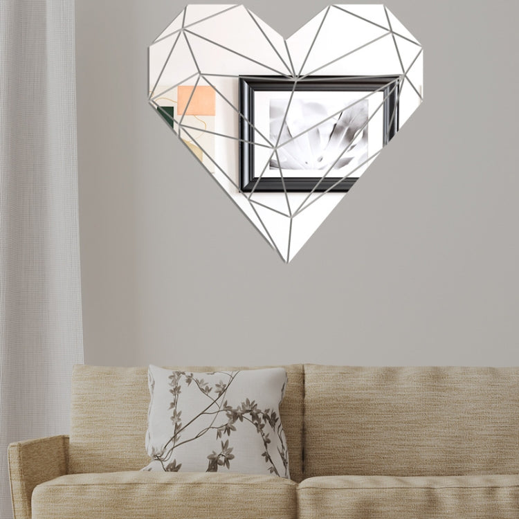 27pcs /Set Acrylic Heart Shaped Mirror Wall Stickers Home Decoration Soft Mirror