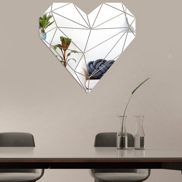 27pcs /Set Acrylic Heart Shaped Mirror Wall Stickers Home Decoration Soft Mirror