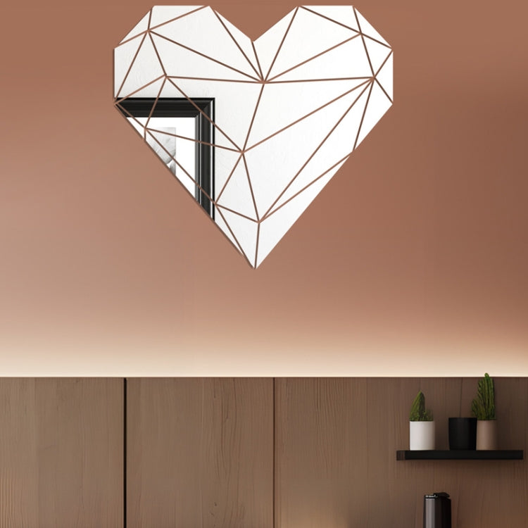 27pcs /Set Acrylic Heart Shaped Mirror Wall Stickers Home Decoration Soft Mirror
