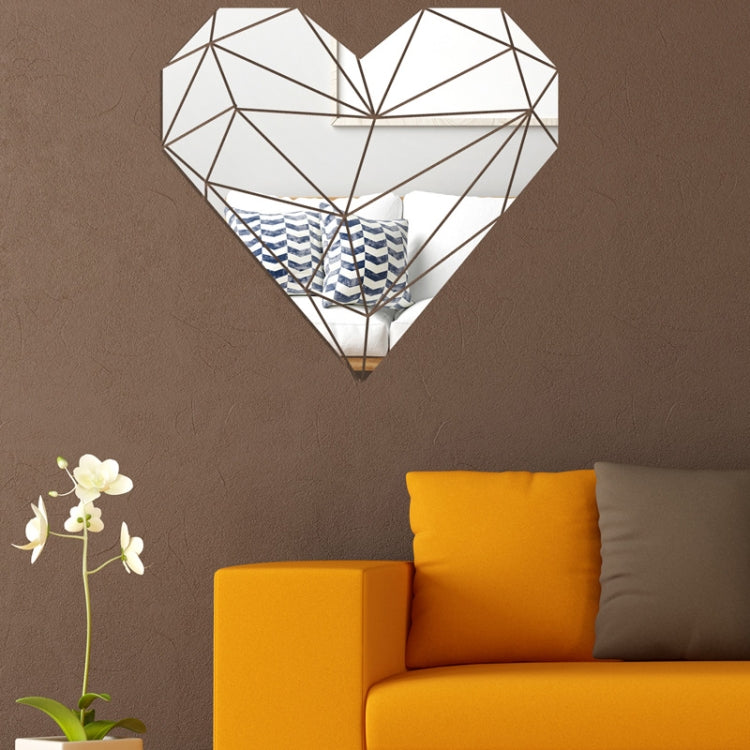 27pcs /Set Acrylic Heart Shaped Mirror Wall Stickers Home Decoration Soft Mirror