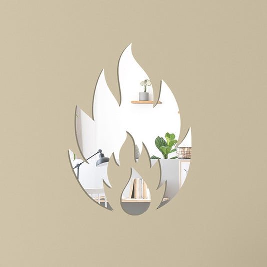 2pcs /Set Acrylic Flame Mirror Stereo Wall Stickers Home Decoration Soft Mirror
