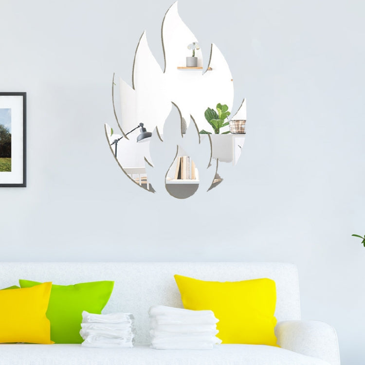 2pcs /Set Acrylic Flame Mirror Stereo Wall Stickers Home Decoration Soft Mirror
