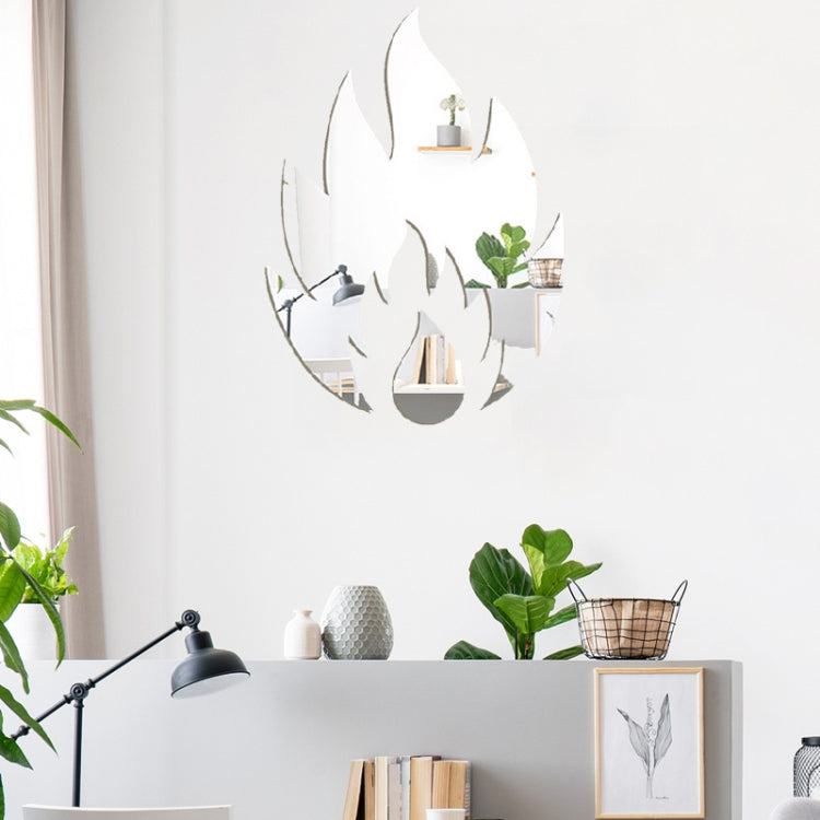 2pcs /Set Acrylic Flame Mirror Stereo Wall Stickers Home Decoration Soft Mirror