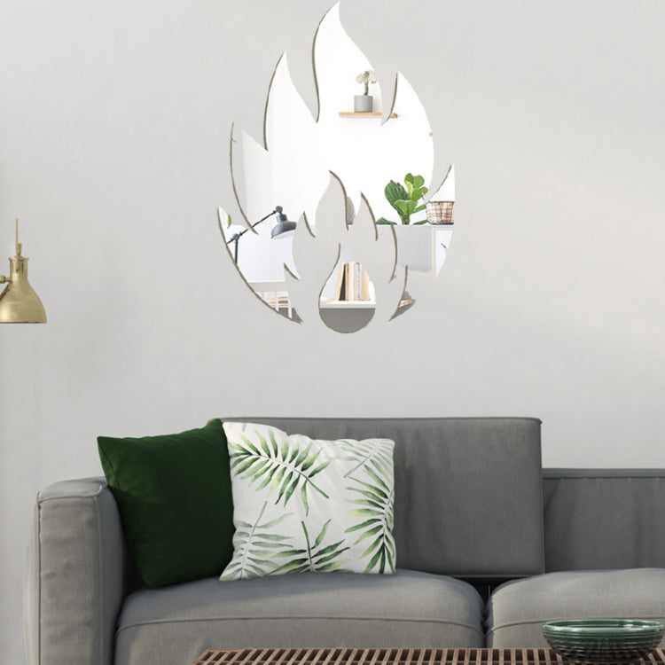 2pcs /Set Acrylic Flame Mirror Stereo Wall Stickers Home Decoration Soft Mirror