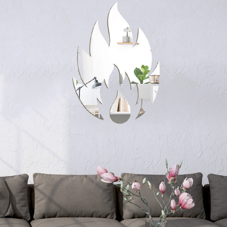 2pcs /Set Acrylic Flame Mirror Stereo Wall Stickers Home Decoration Soft Mirror